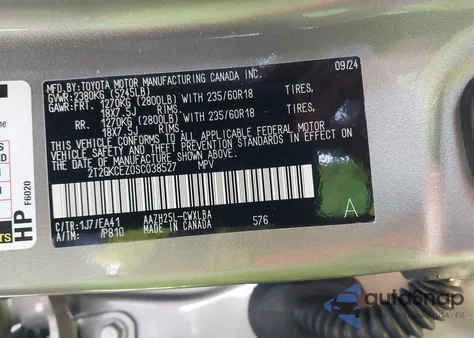 2025 Lexus Nx 350H Base/350H Premium/350H Luxury z USA, uszkodzony, nr VIN 2T2GKCEZ0SC038527